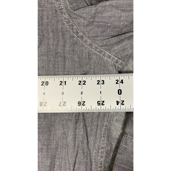 American Eagle Shirt Extra Large Gray Chambray Long Sleeve Button Up - Picture 2 of 11